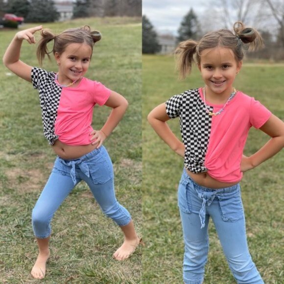 Zara Girls | Blue Paperbag Chambray Pants | Size 5 - Picture 1 of 12